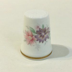Royal Albert Thimble Floral Bone China Pink Purple